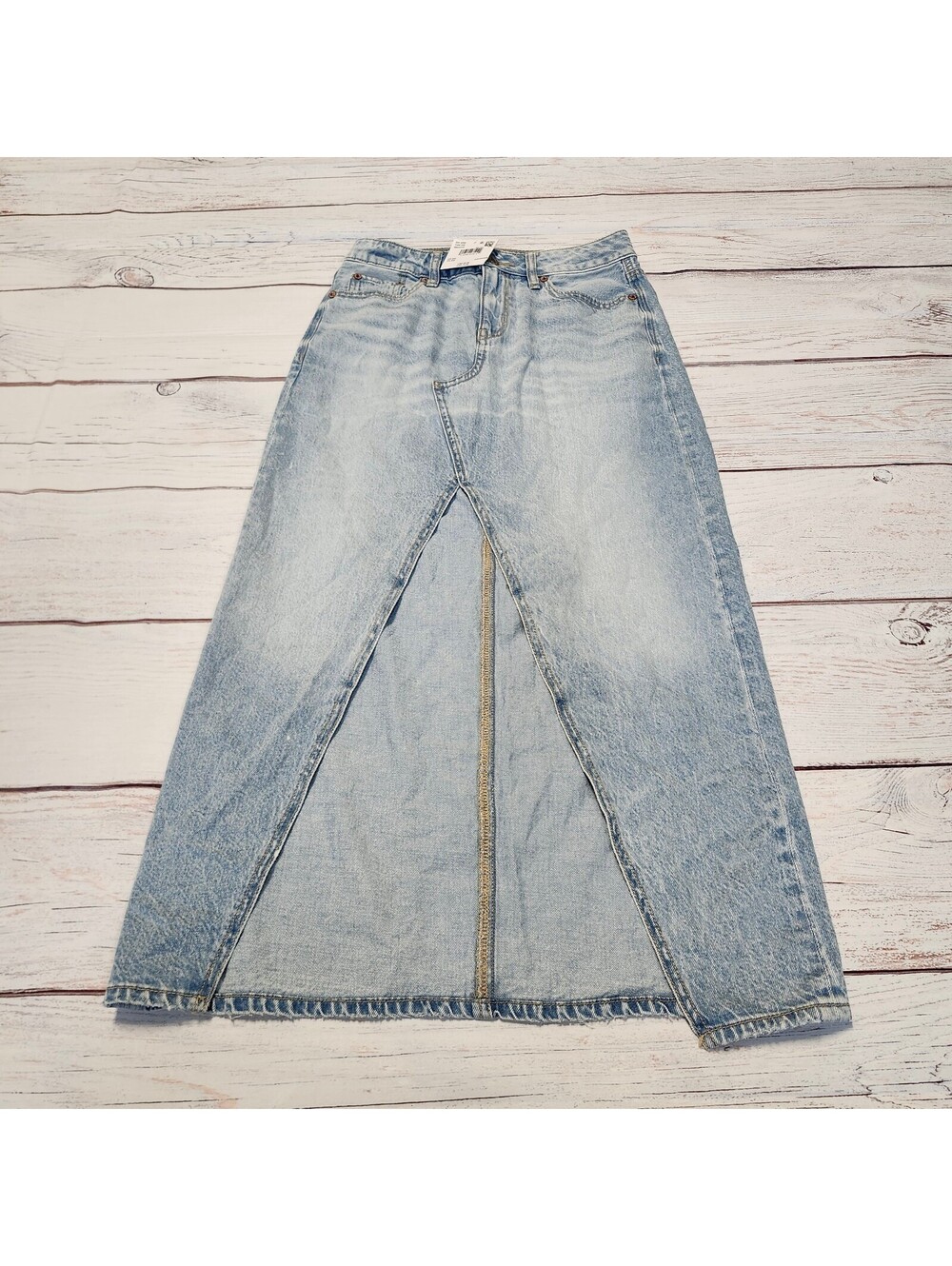 American Eagle Low-Rise Maxi Denim Skirt Size 000 23W NWT